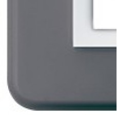 44P07GRL Рамка цв. тёмно-серый глянцевый, декорат. обрамление белое PERSONAL44 7 модулей