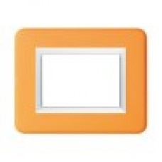 44P03AB Рамка цв. ярко-оранжевый, декорат. обрамление белое PERSONAL44 3 модуля