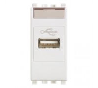 20345.B Разъём USB 1 модуль, белый EIKON