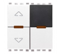 20173.B Кнопка 4А 230V, двойная c ИК-приёмником для рулонных штор 2 модуля, цвет белый EIKON