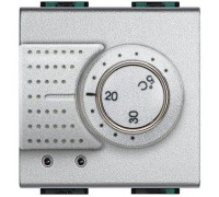 NT4441 Электронный комнатный термостат, 2 модуля, цвет алюминий, LivingLight