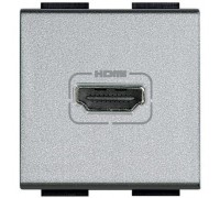 NT4284 Разъем HDMI, 2 модуля, цвет алюминий, LivingLight