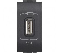 L4285C1 Розетка USB с 1 разъёмом 230 В, 1 модуль, антрацит LivingLight