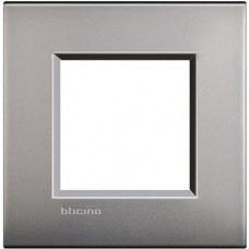 LNC4802NK Рамка на 2 модуля итальянский стандарт, цвет Матовый никель LivingLight Air