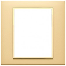 21668.G10 Рамка матовое золото с золотым обрамлением, EIKON EVO 8(4+4) модулей