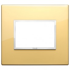 21653.09 Рамка полированное золото с хромовым обрамлением, EIKON EVO 3 модуля