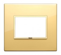 21653.G09 Рамка полированное золото с золотым обрамлением, EIKON EVO 3 модуля