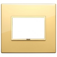 21653.G09 Рамка полированное золото с золотым обрамлением, EIKON EVO 3 модуля