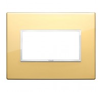 21654.09 Рамка полированное золото с хромовым обрамлением, EIKON EVO 4 модуля