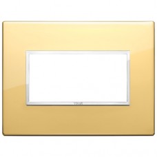 21654.09 Рамка полированное золото с хромовым обрамлением, EIKON EVO 4 модуля