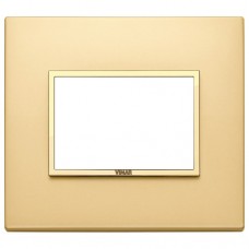 21653.G10 Рамка матовое золото с золотым обрамлением, EIKON EVO 3 модуля