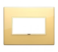 21654.G09 Рамка полированное золото с золотым обрамлением, EIKON EVO 4 модуля