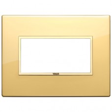 21654.G09 Рамка полированное золото с золотым обрамлением, EIKON EVO 4 модуля