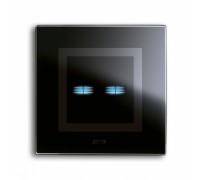 Рамка чёрное глянцевое стекло на 2 механизма 2M