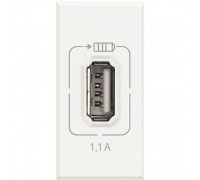HD4285C1 Розетка USB для зарядки 1,1 A 1 модуль, цвет белый