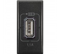 HS4285C1 Розетка USB для зарядки 1,1 A 1 модуль, цвет антрацит 
