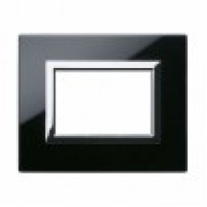 44PV3NAL Рамка чёрное глянцевое стекло, декорат. обрамление хром VERA44 3M
