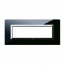 44PV7NAL Рамка чёрное глянцевое стекло, декорат. обрамление хром VERA44 7M