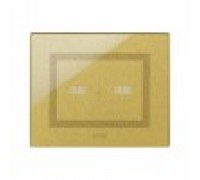 Рамка золотое глянцевое стекло на 2 механизма 3M